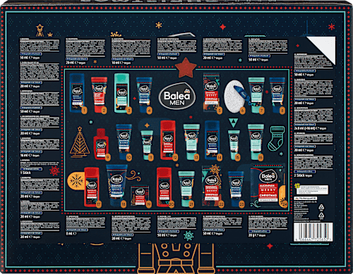 Adventskalender 2024 "Merry Christmas" mit pflegenden Überraschungen Balea MEN