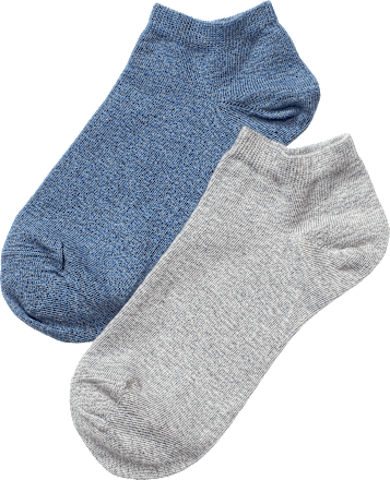 Sneakersocken mit Bio-Baumwolle blau + grau Gr. 35-38 Fascino