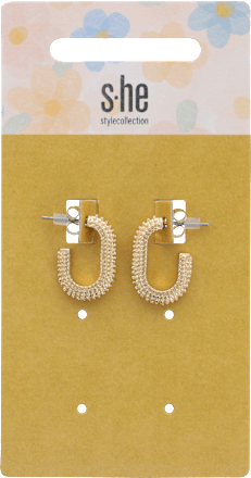 Creolen Ohrstecker gold geriffelt (1 Paar) SHE