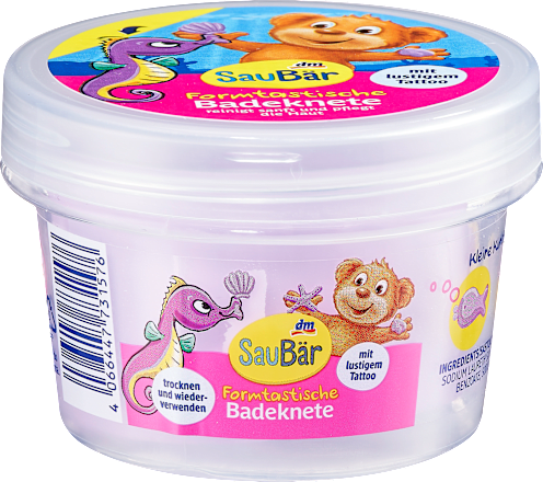 Kinder Badezusatz Formtastische Badeknete mit Tattoo SauBär