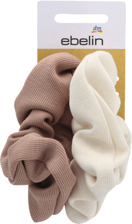 Scrunchies beige & weiß ebelin