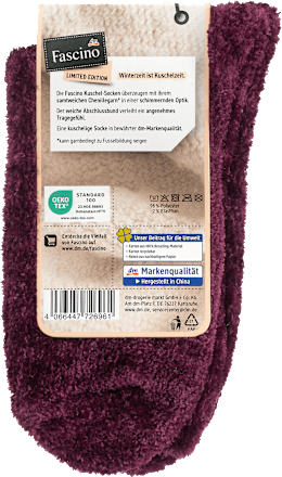 Kuschelsocken mit Chenille-Garn lila Gr. 35-38 Fascino
