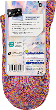 Socken in Strick-Optik mit Umschlagbund lila Gr. 39-42 Fascino