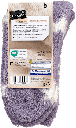 Kuschelsocken mit Stern-Muster lila Gr. 39-42 Fascino