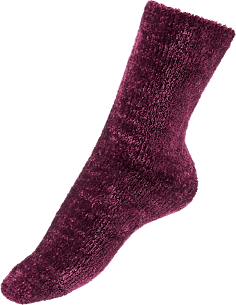 Kuschelsocken mit Chenille-Garn lila Gr. 39-42 Fascino