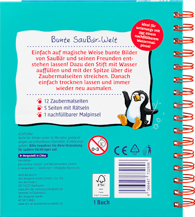 Geschenkset Magisches Wasser-Malbuch  SauBär
