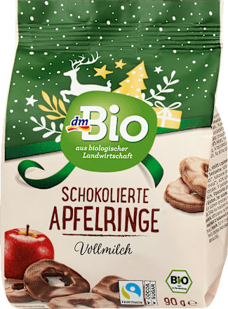 Trockenfrüchte Schokolierte Apfelringe dmBio