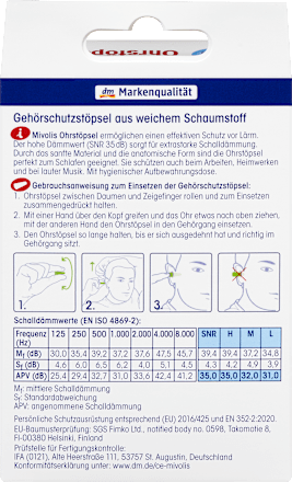 Ohrstöpsel (8 Paar) Mivolis