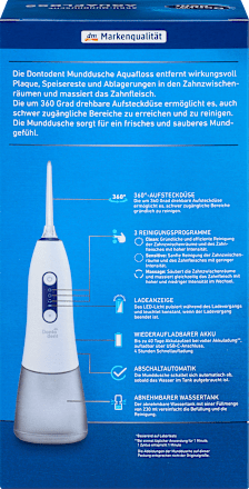 AQUAFLOSS električni irigator za usta, model: K1691S Dontodent