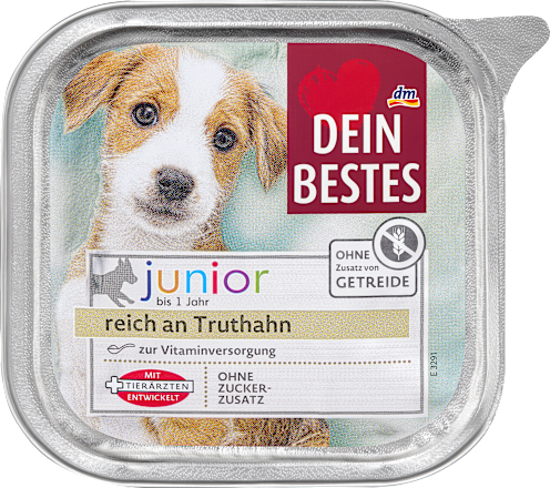 Nassfutter Hund junior reich an Truthahn Dein Bestes