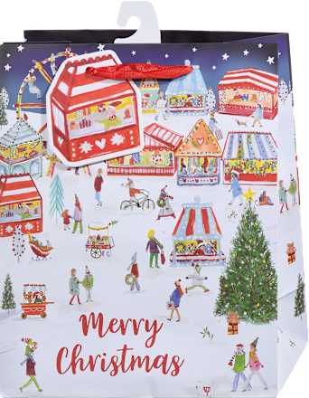 Pungă de cadou cu motiv și inscripție de Crăciun, diverse versiuni Profissimo