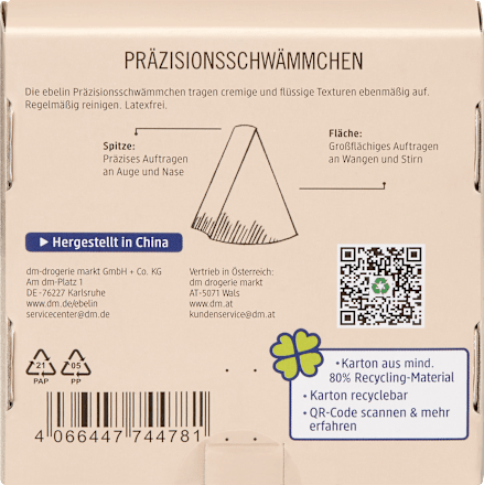 Gobica za natančen nanos kremnih in tekočih ličil ebelin