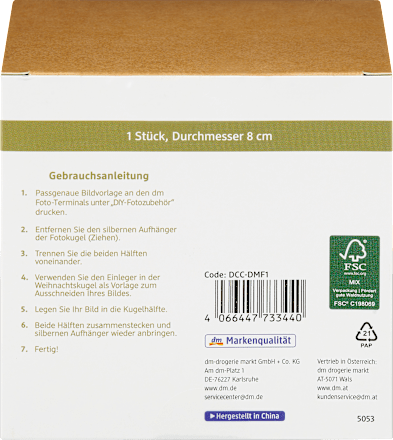 Foto Weihnachtskugel Jumbo Paradies