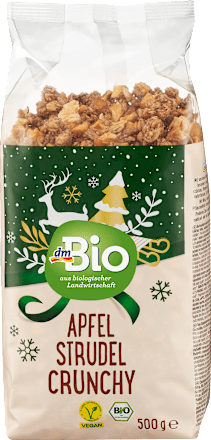 Bio hrustljavi muesli s sušenimi jabolki in praženimi mandlji dmBio