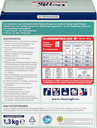 Prašek za pranje belega perila Dreamy Breeze Denkmit