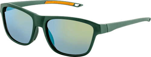 Sonnenbrille Erwachsene grünes Metallic-Gestell, verspiegelte Gläser SUNDANCE