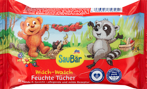 Salviette umidificate per mani e viso al profumo di fragola SauBär