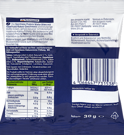 Hrustljavi vaflji Protein Wafer Bites Sportness