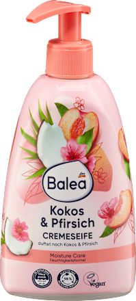 Folyékony krémszappan kókusz és őszibarack illattal Balea
