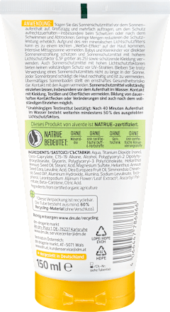 Sonnenmilch Kids sensitiv, LSF 50 alverde NATURKOSMETIK