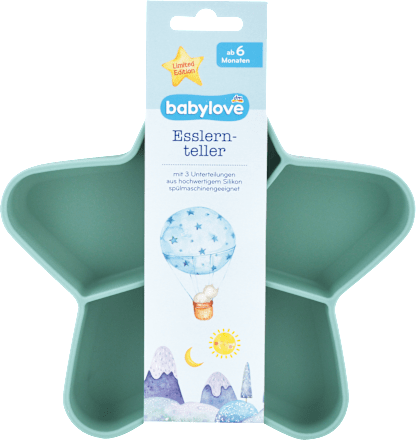 Krožnik za učenje samostojnega hranjenja iz silikona s 3 razdelki babylove