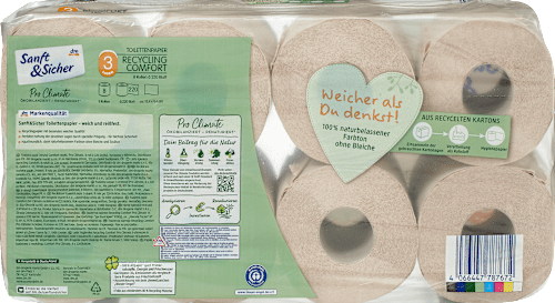 Toilettenpapier Recycling 3-lagig Sanft&Sicher