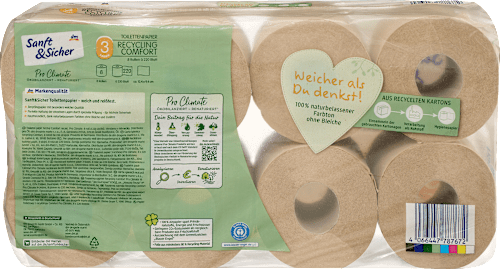Toilettenpapier Recycling 3-lagig Sanft&Sicher