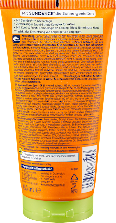 Crema gel solare SPORT SPF50 sundance