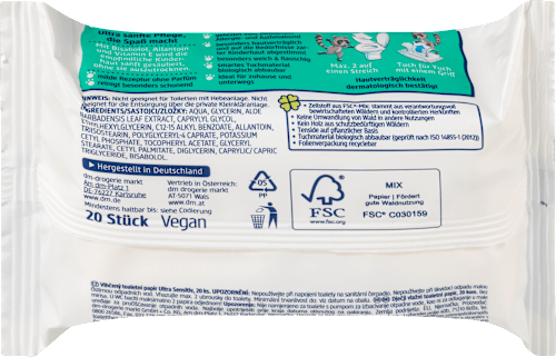Carta igienica umidificata Ultra Sensitive SauBär