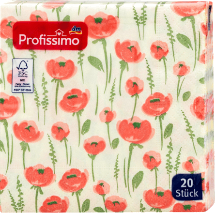 Салфетки с мотив на полски цветя (25 x 25 cm) Profissimo