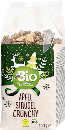 Bio hrustljavi muesli s sušenimi jabolki in praženimi mandlji dmBio