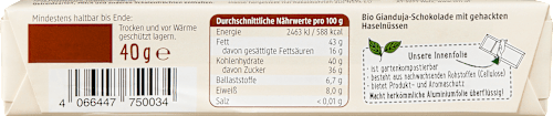 Schokoriegel, Haselnuss-Nougat dmBio