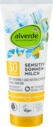 SENSITIV mleko za zaščito pred soncem, ZF 30 (visoka zaščita) alverde NATURKOSMETIK