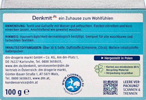 Gallseife zur Fleckenbehandlung Denkmit