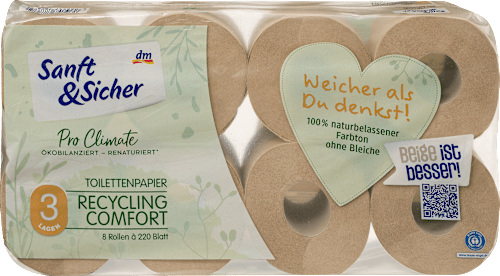 Toilettenpapier Recycling 3-lagig Sanft&Sicher