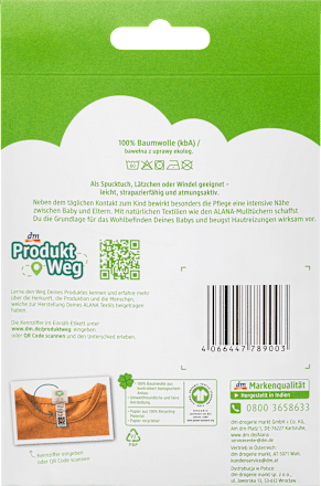 Mulltücher mit Bären-Muster, ca. 80 x 80 cm ALANA