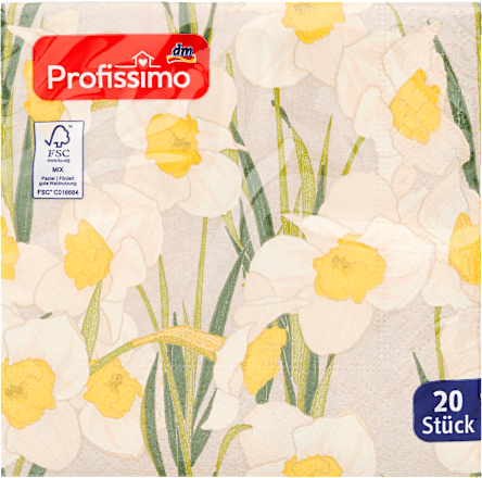 Papierové servítky s motívom Narcisy Profissimo