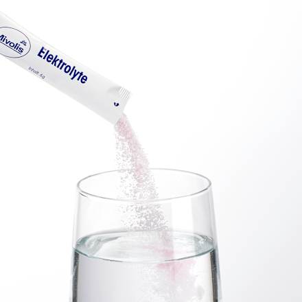 Prehransko dopolnilo Elektrolyte z dekstrozo, minerali in vitaminom C, z okusom maline, s sladkorjem in sladili - maxi pakiranje Mivolis