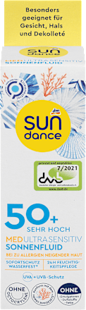 Med Ultra Sensitiv fluid za sunčanje, SPF 50+  SUNDANCE