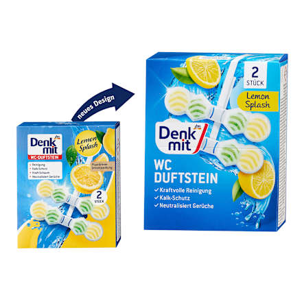 WC-tisztító és -illatosító rúd kosárral Lemon Splash Denkmit