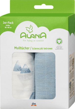 Mulltücher mit Bären-Muster, ca. 80 x 80 cm ALANA