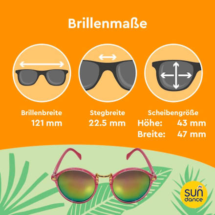 Sonnenbrille Erwachsene rosa Gestell & bunt verspiegelten Gläsern SUNDANCE