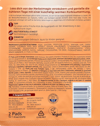 Patch occhi in idrogel Pumpkin Spice Latte Balea