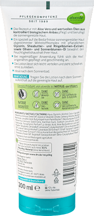 Loțiune After Sun răcoritoare  alverde NATURKOSMETIK