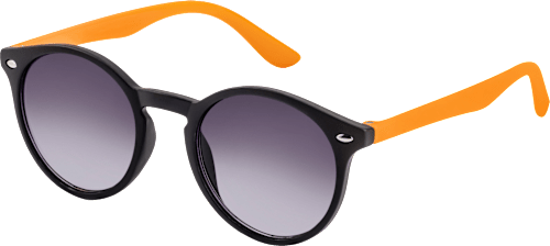 Sonnenbrille Kinder schwarz mit orangen Bügeln SUNDANCE