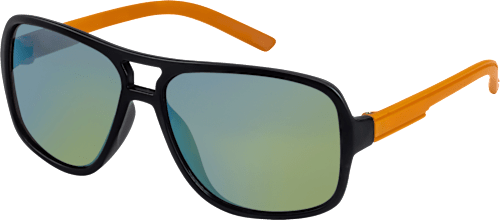 Sonnenbrille Junior schwarz mit orangen Bügeln SUNDANCE