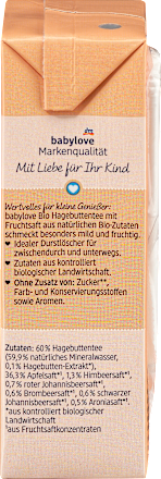 Kindertee Hagebutte mit Fruchtsaft babylove