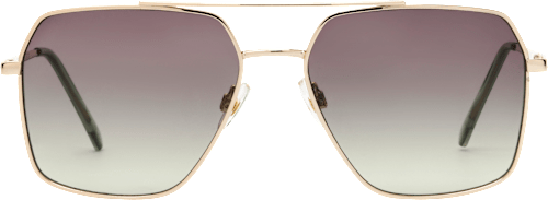 Sonnenbrille Erwachsene goldenes, eckiges Metallgestell SUNDANCE