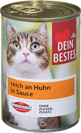 Karma mokra dla kota z kurczakiem w sosie Dein Bestes