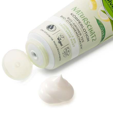 Körperlotion Naturschatz Grüner Tee & Zitrone alverde NATURKOSMETIK
